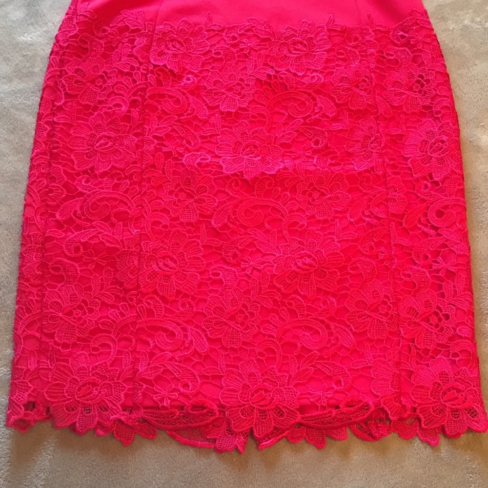 **HOST PICK** Calvin Klein- Red Lace Skirt Dress - Picture 2 of 8